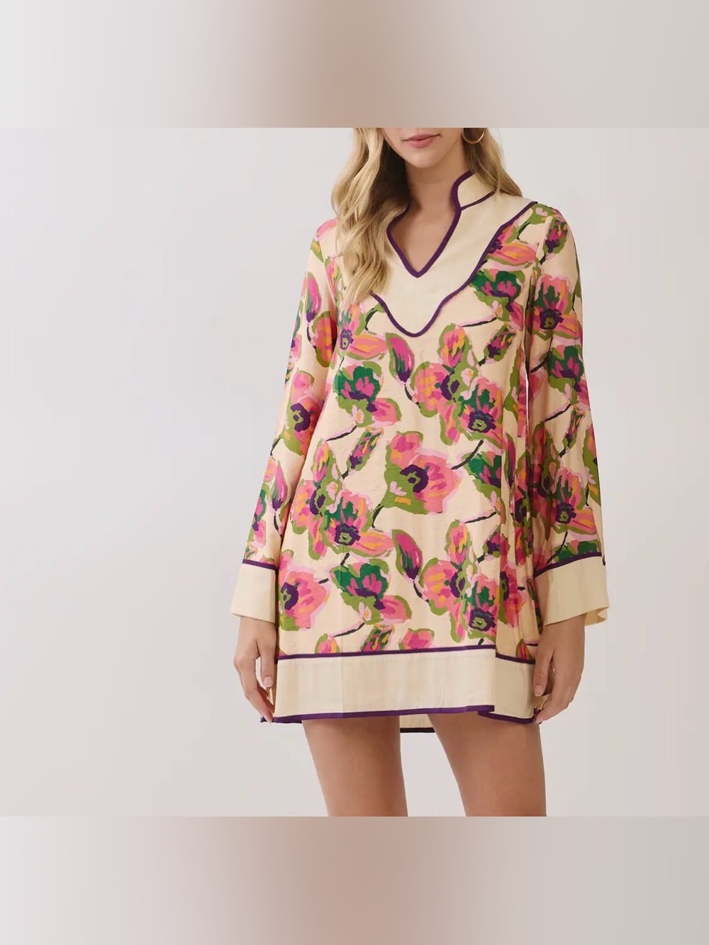 LOVE! High Summer Floral Tunic Dresses Tuckernuck Sz M L - Picture 6 of 10